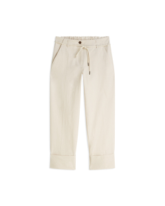 Summum Trousers Cotton Blend  Ecru 4s2950-12365