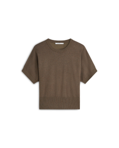 Summum Short Sleeve Sweater Soft Viscose Polyamide Knit Sweaters Taupe 7s8025-7980