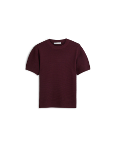 Summum Puff Sleeve Top Tech Viscose Knit Tops Bordeaux 7s8017-70087