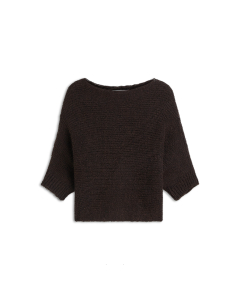 Summum Wrap Sweater Super Soft Knit Sweaters Donkerbruin 7s8029-70093