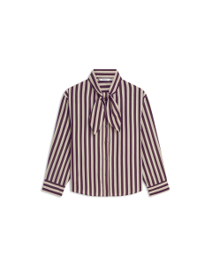 Summum Blouse Two Tone Stripe Blouses Bordeaux 2s3523-12490