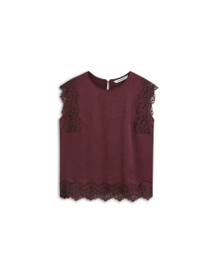 Summum Top Sleeveless Silky Casual Tops Bordeaux 2s3542-12493