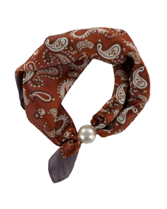 Tim &  Simonsen Chloe Scarf W. Magnetic Pearl Sjaals Bruin Tsj467 Paisley Cayenne