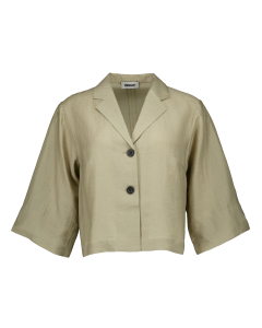 Zenggi Light Linen Mix Cropped Shirt Blouses Beige X04-1011 646