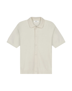 Olaf Linen Knitted Ss Polo Polos Off White M250702