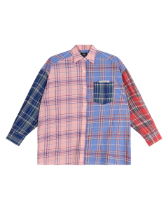Alix The Label Ladies Woven Check Mix Blouse Blouses Lichtroze 2606939752