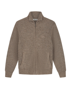 Olaf Signature Zip Knitted Sweaters Bruin M260706