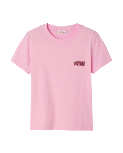 American Vintage Ykobow T-shirts Roze Yko02ch26