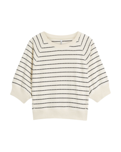 Summum Jersey Striped Sweat  Ecru 3s5252-30772