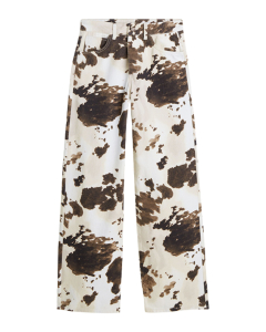 Summum Baggy Straight Pant Cow Printed Twill  Bruin 4s2956-12435