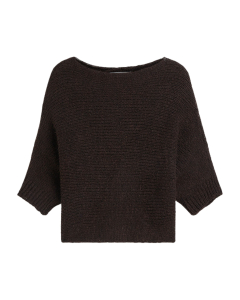 Summum Wrap Sweater Super Soft Knit Sweaters Donkerbruin 7s8029-70093