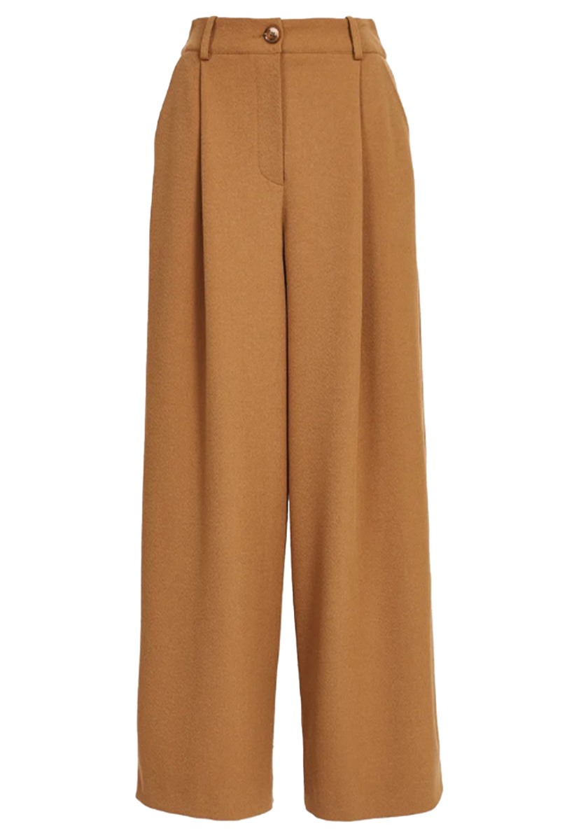 Essentiel Antwerp Employ pleated leg pantalons camel Dames maat 40