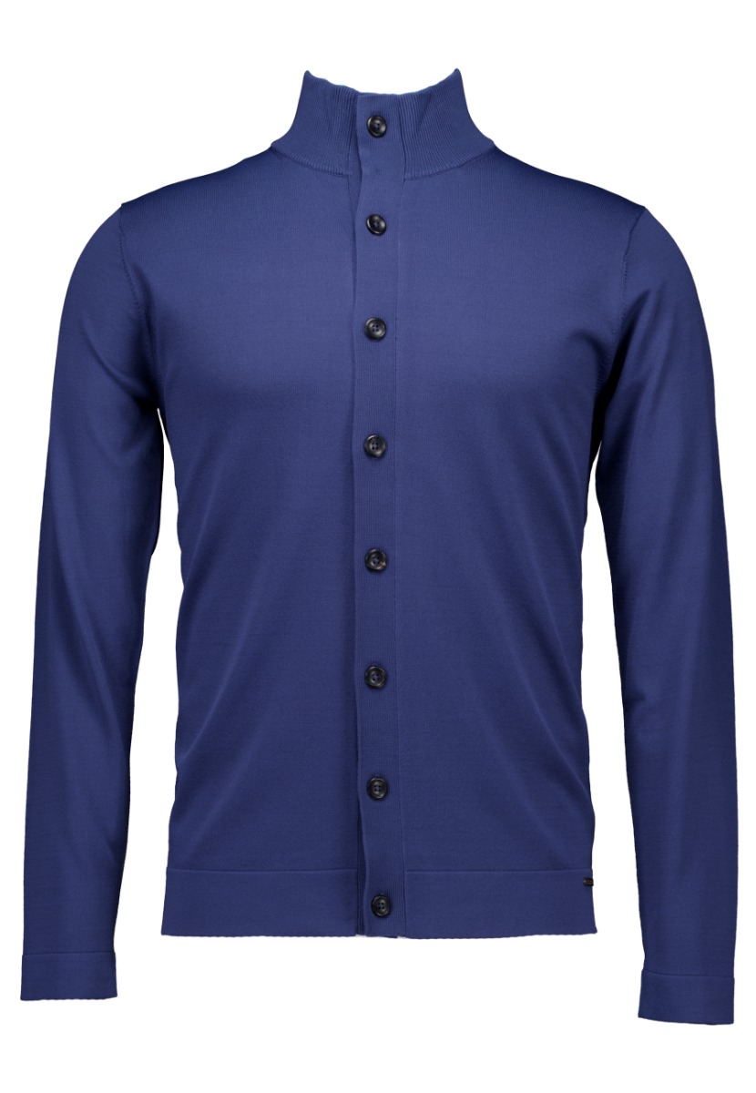 Genti Vest Blauw maat L Cardigan buttons ls vesten blauw