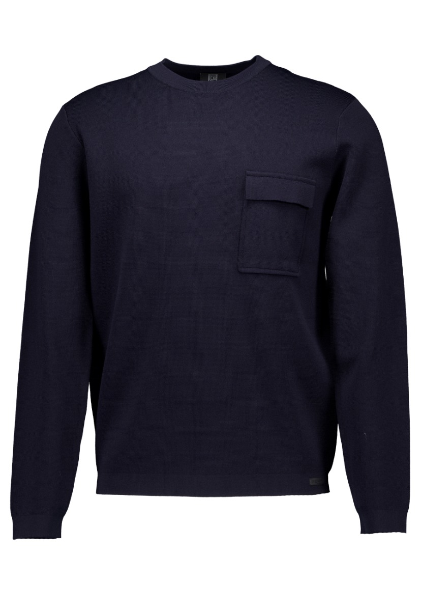 Genti Trui Donkerblauw maat M Round ls truien donkerblauw