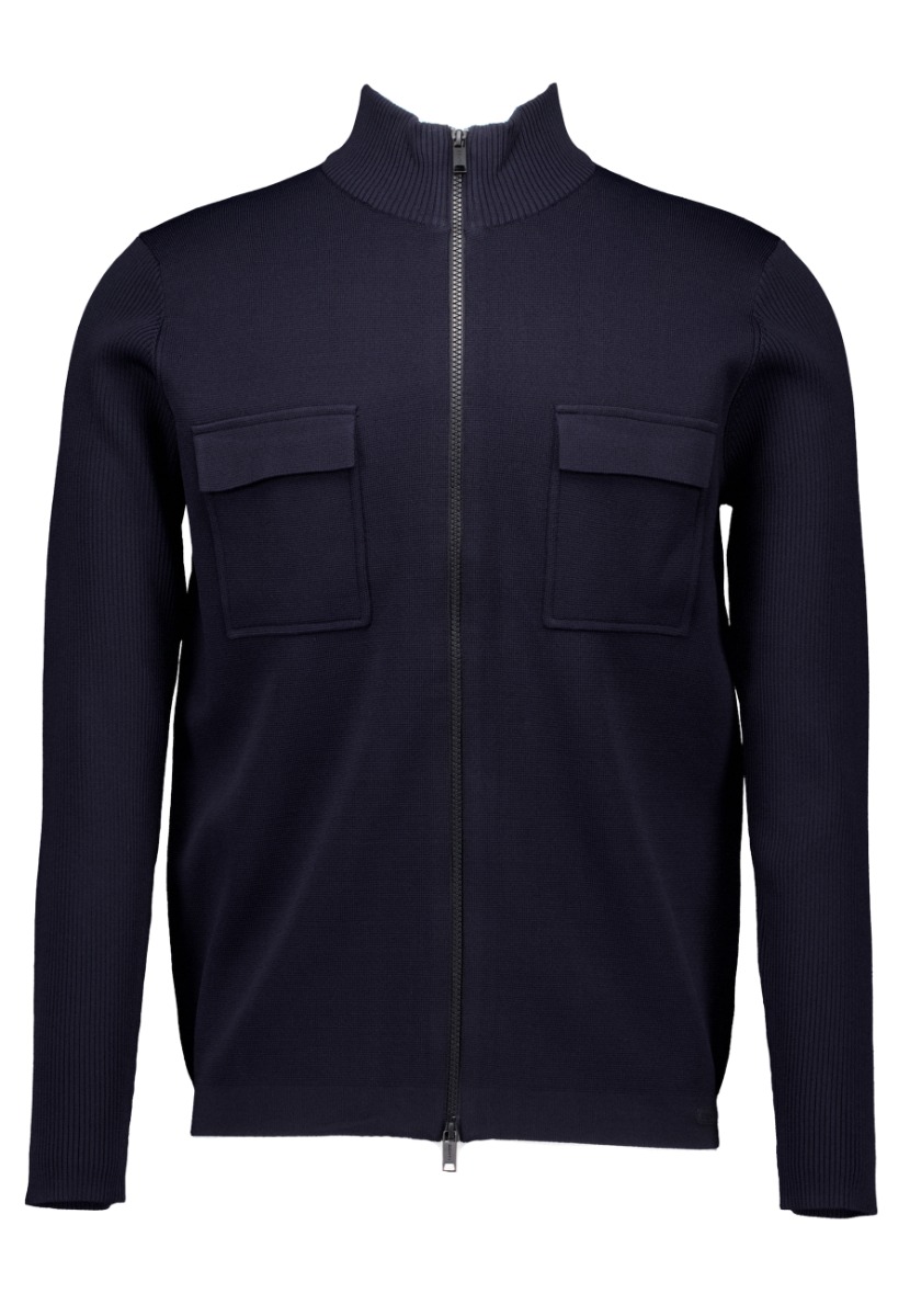 Genti Vest Donkerblauw maat M Cardigan zip ls vesten donkerblauw