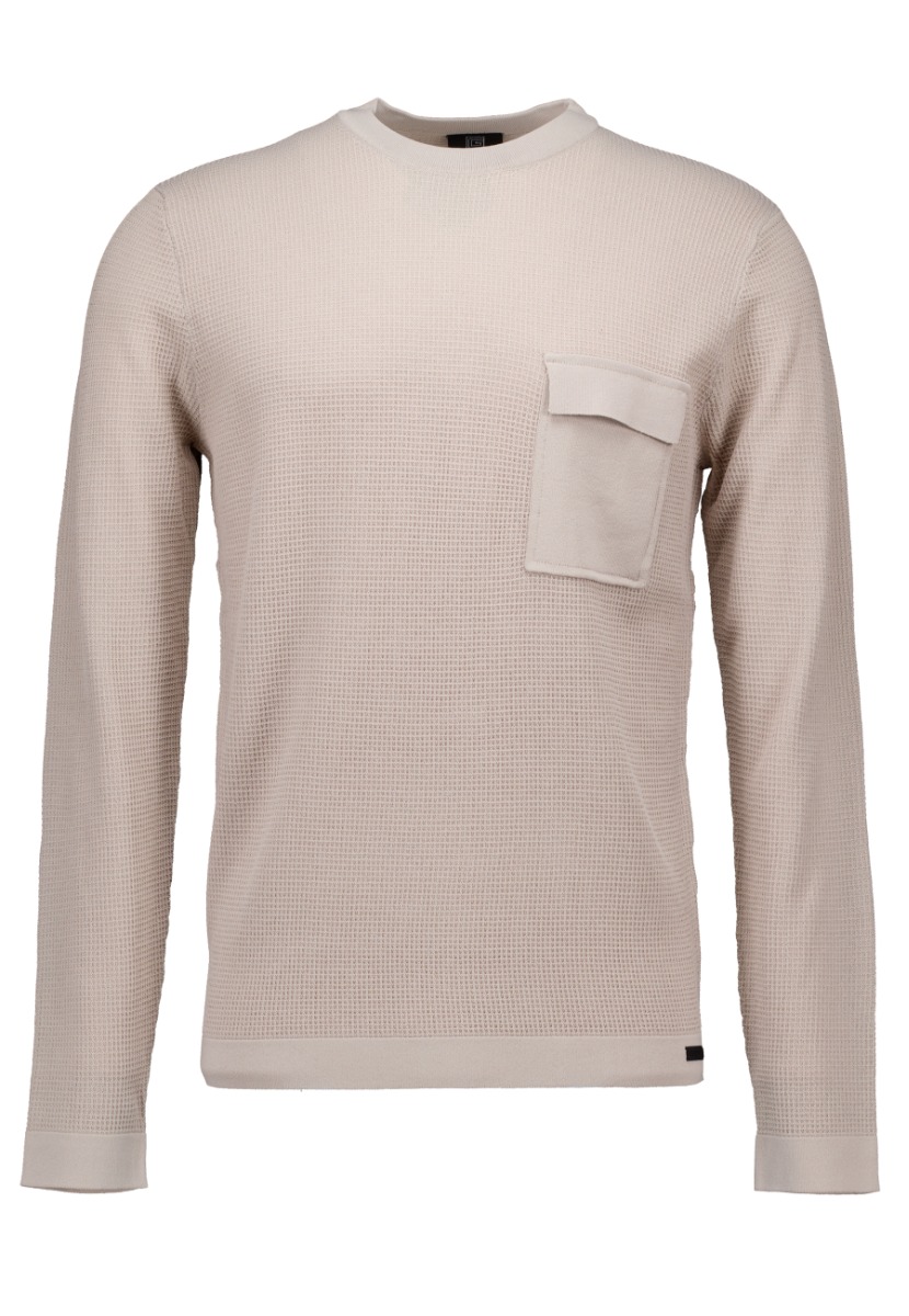 Genti Trui Bruin maat XL Round pocket ls truien bruin