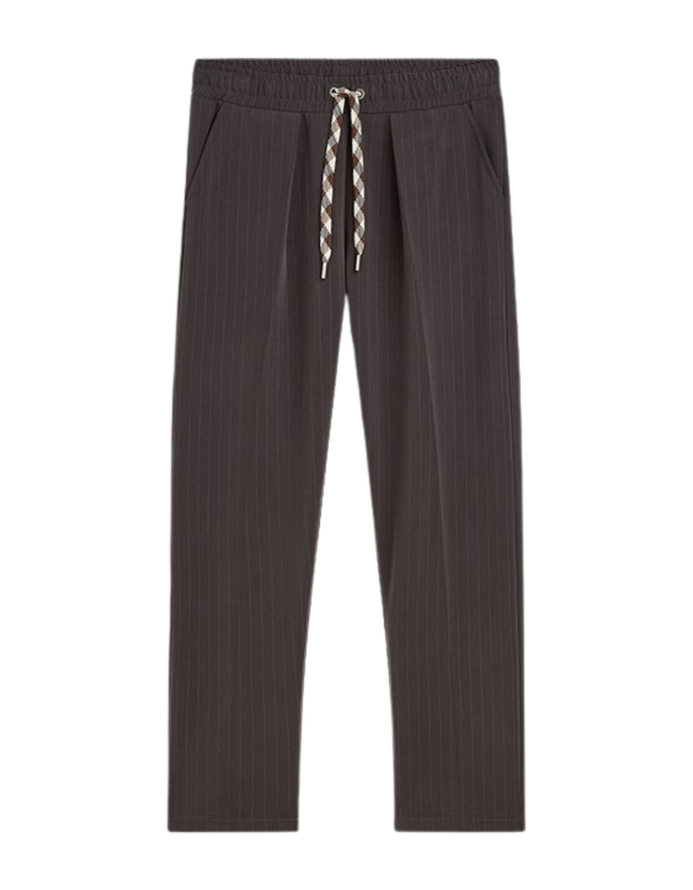 Summum Tapered Pants Pinstripe Scuba Pantalons Donkerbruin 4s2854-30716