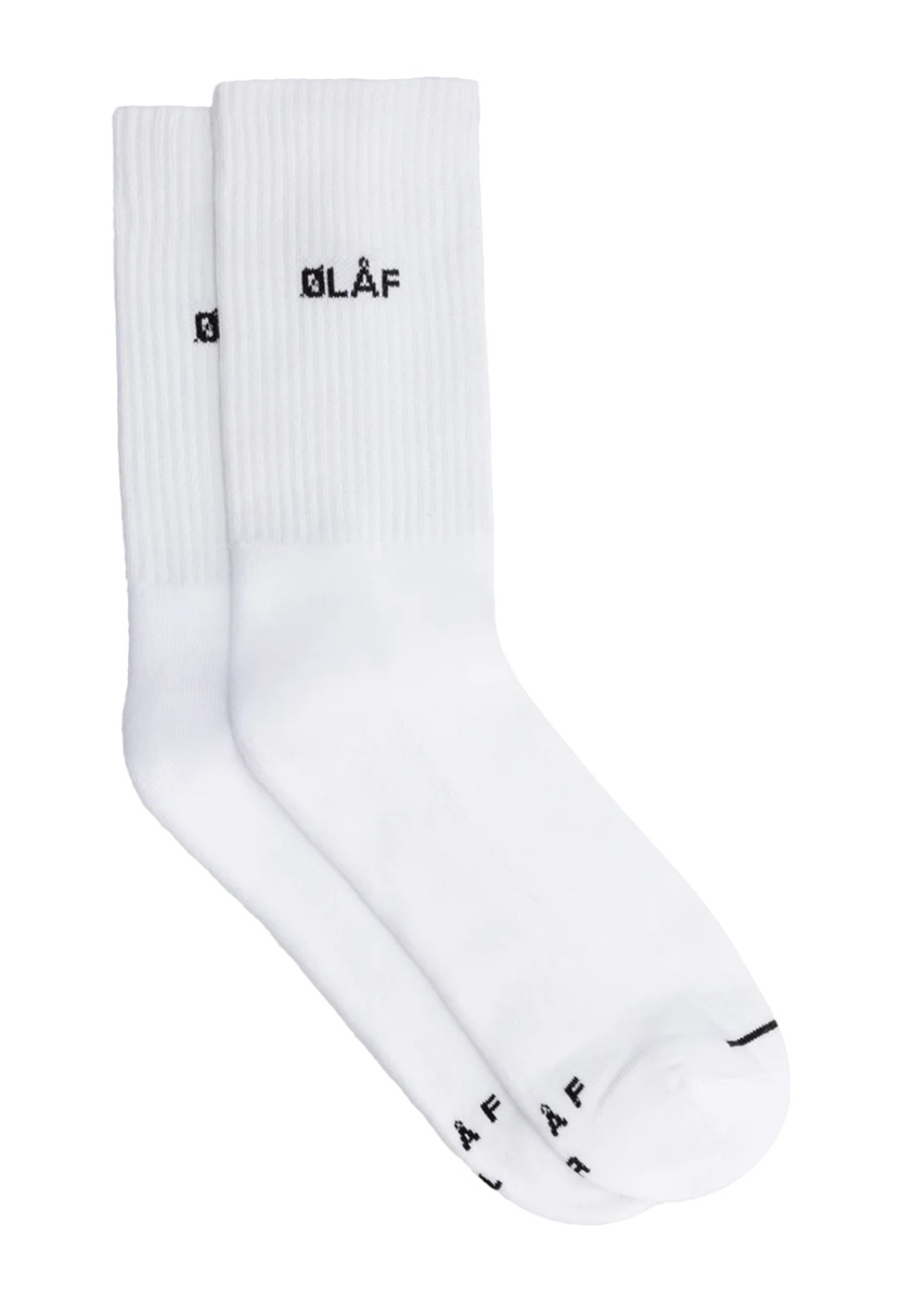 ØLÅF Sokken Wit Katoen One Size Mini logo sokken wit