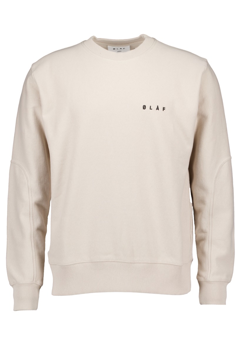 ØLÅF Trui Beige Katoen maat L Face crewneck sweaters beige