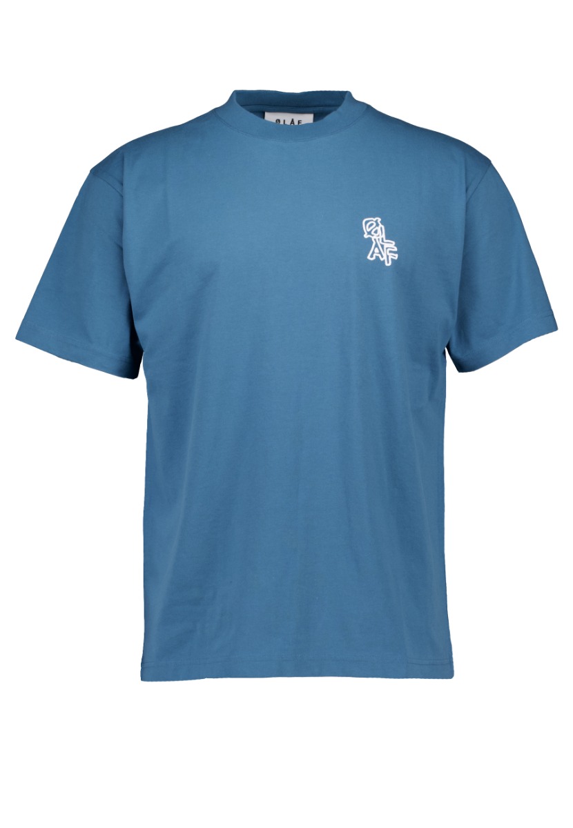 ØLÅF Shirt Blauw maat S Layered logo tee t-shirts blauw