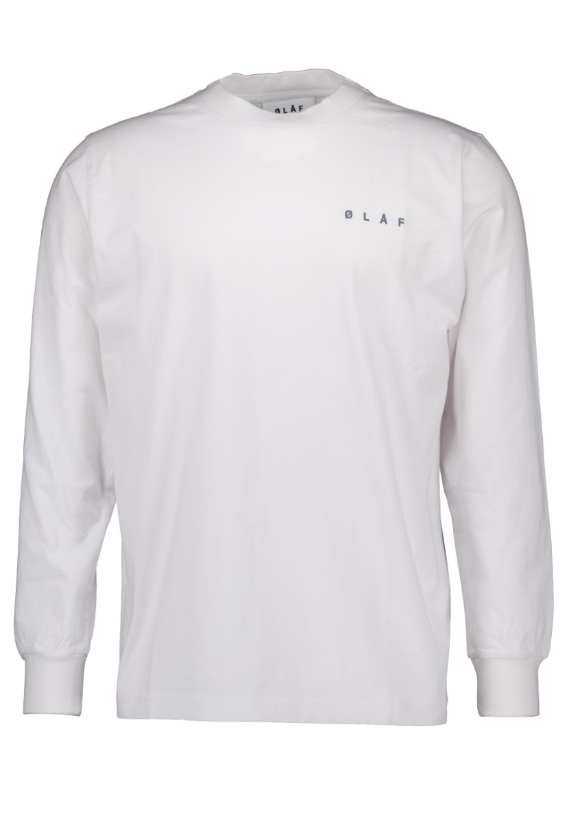 ØLÅF Shirt Wit maat M Pixelated face tee ls longsleeves wit