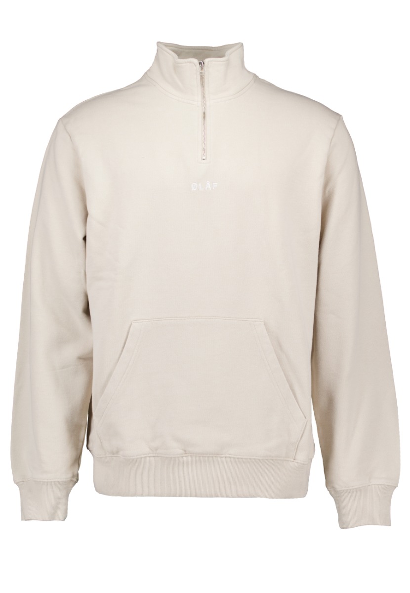 ØLÅF Trui Beige maat M Block zip mock sweaters beige