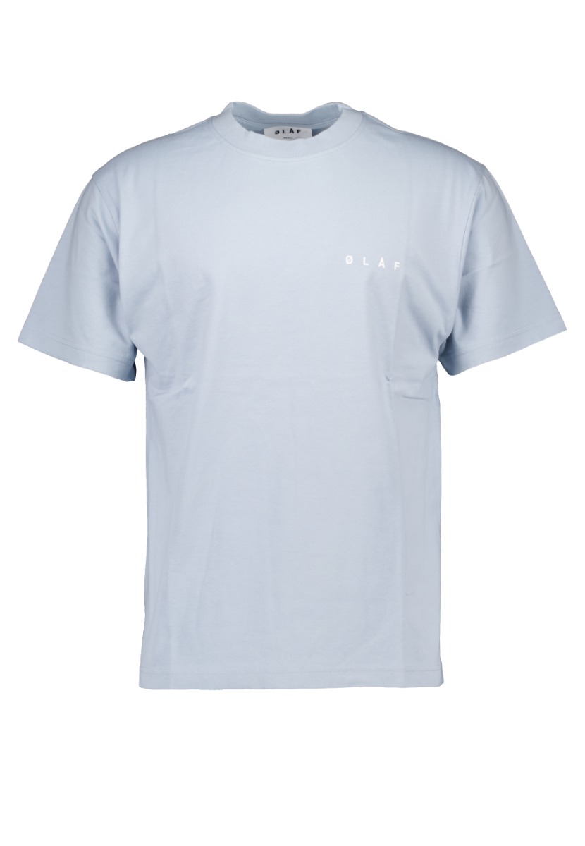 ØLÅF Shirt Lichtblauw maat M Face tee t-shirts lichtblauw