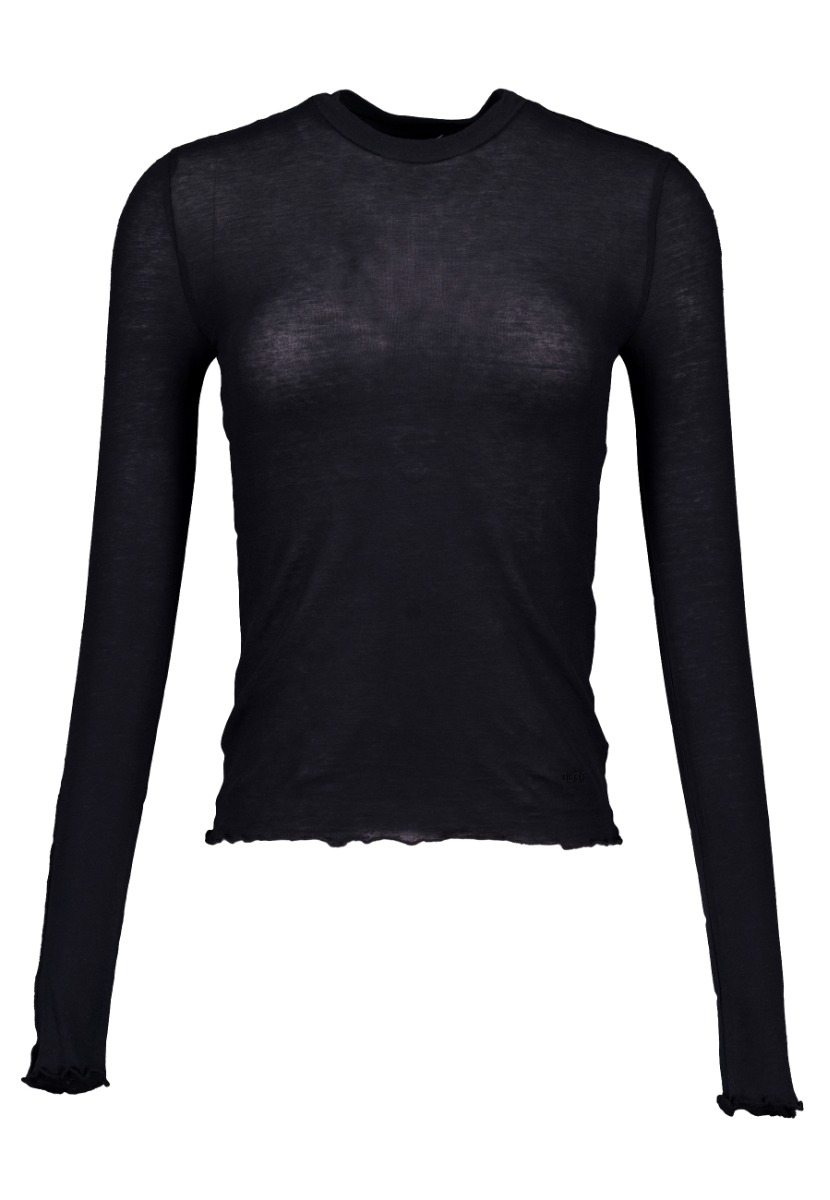 ØLÅF Shirt Zwart maat XS Wmn mini logo ls tee longsleeves zwart