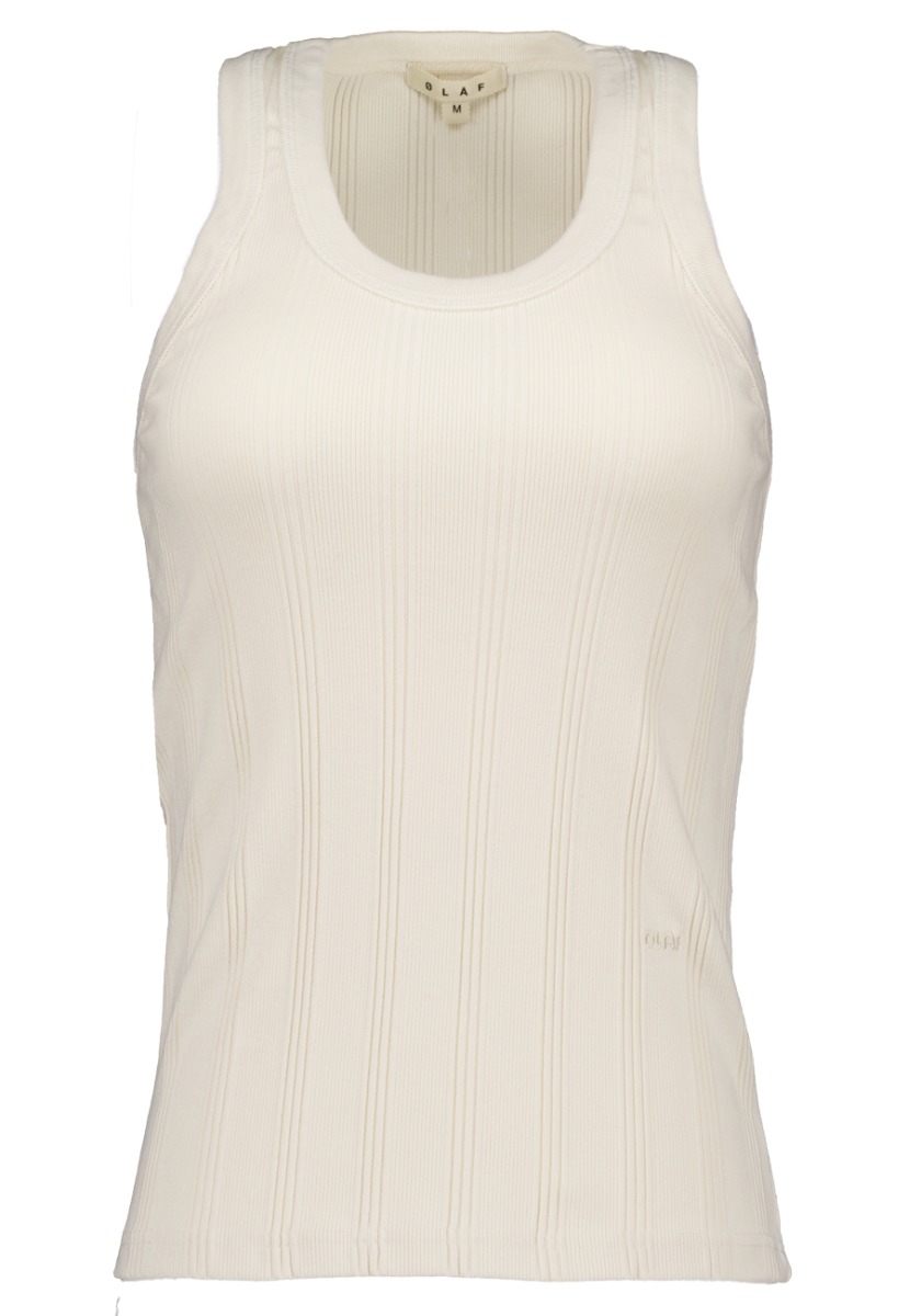 ØLÅF Top Off White maat M Wmn rib tank top tops off white