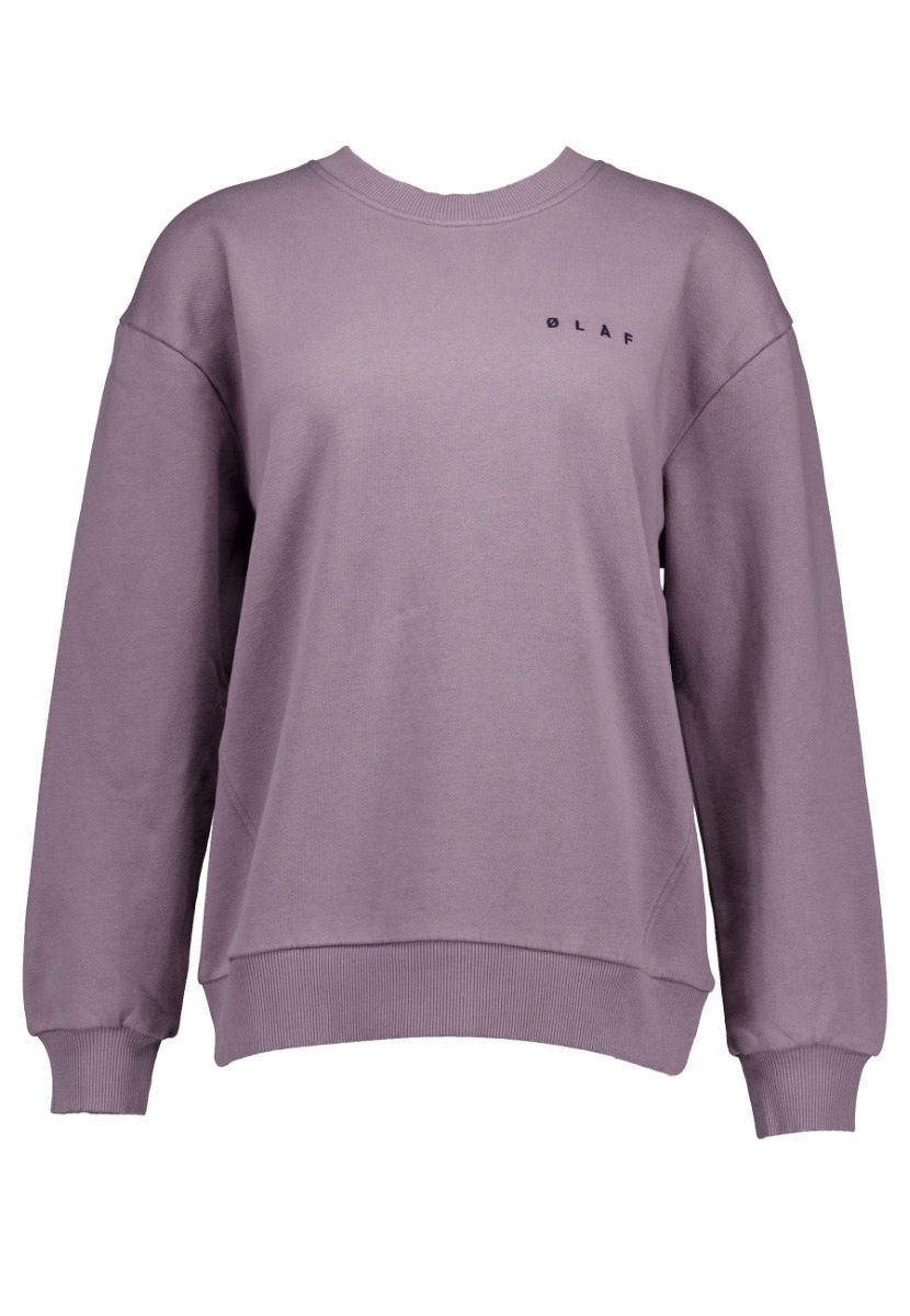 ØLÅF Trui Grijs maat XS Wmn face chainstitch crewneck sweaters grijs