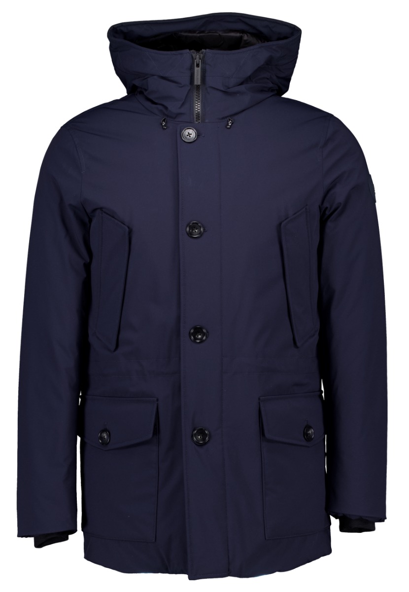 Woolrich Jas Donkerblauw Polyamide / Nylon maat L Arctic stretch parka&apos;s donkerblauw