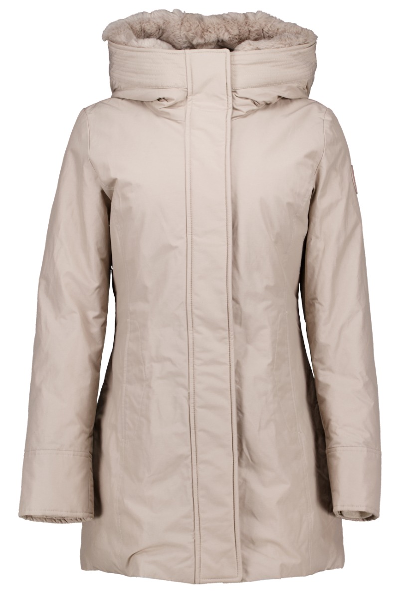 Woolrich Jas Beige Polyamide / Nylon maat L Boulder faux parka&apos;s beige
