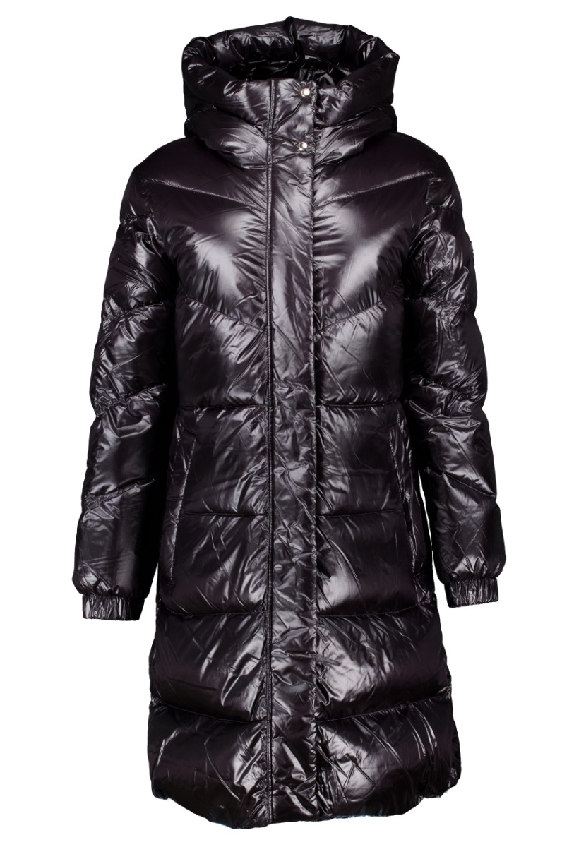 Woolrich Jas Zwart Polyamide / Nylon maat S Aliquippa long gewatteerde jassen zwart