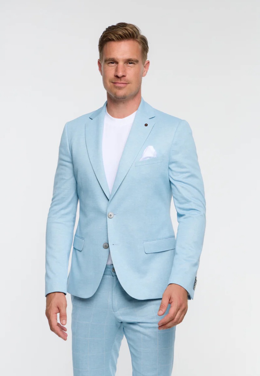 Colbert Lichtblauw Jersey sakko dinick colberts lichtblauw
